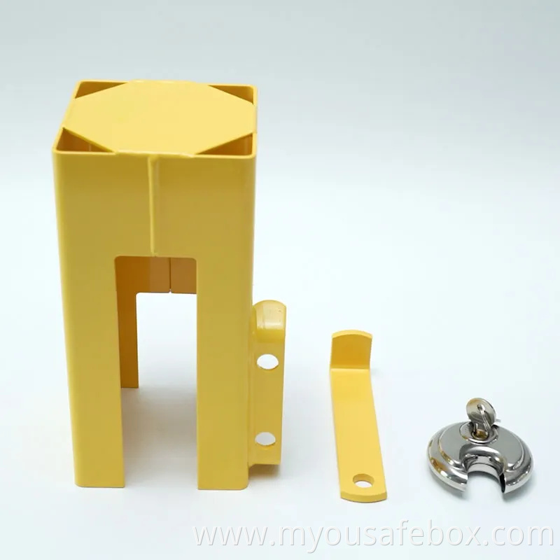 Durable Yellow Square Powder Coated Trailer Hitch Lock, Trailer Tow Coupler Hitch Lock, Safe Trailer Towing RV Accessory